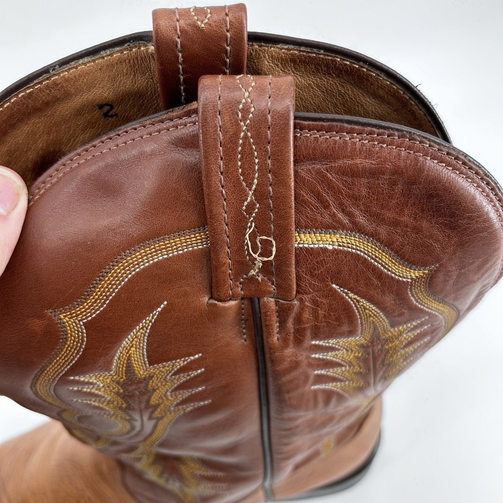 Tony Lama Leather Western Cowboy Boots Mens 12 Brown Rodeo Concert Ranch Work - Picture 15 of 16